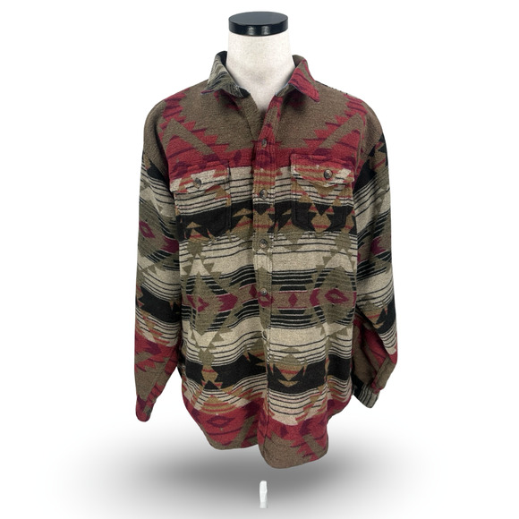 C.E. Schmidt Workwear Aztec Flannel Fleece Shirt Jacket Men’s 2X Shacket Multi - Picture 1 of 9